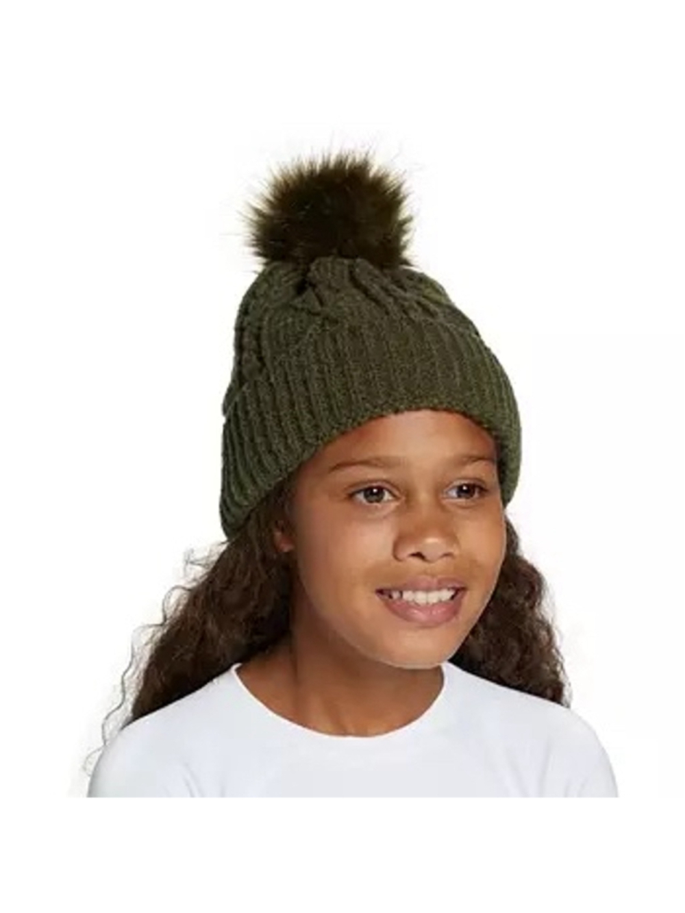 Girls DSG Beanie Hat Olive Green One Size